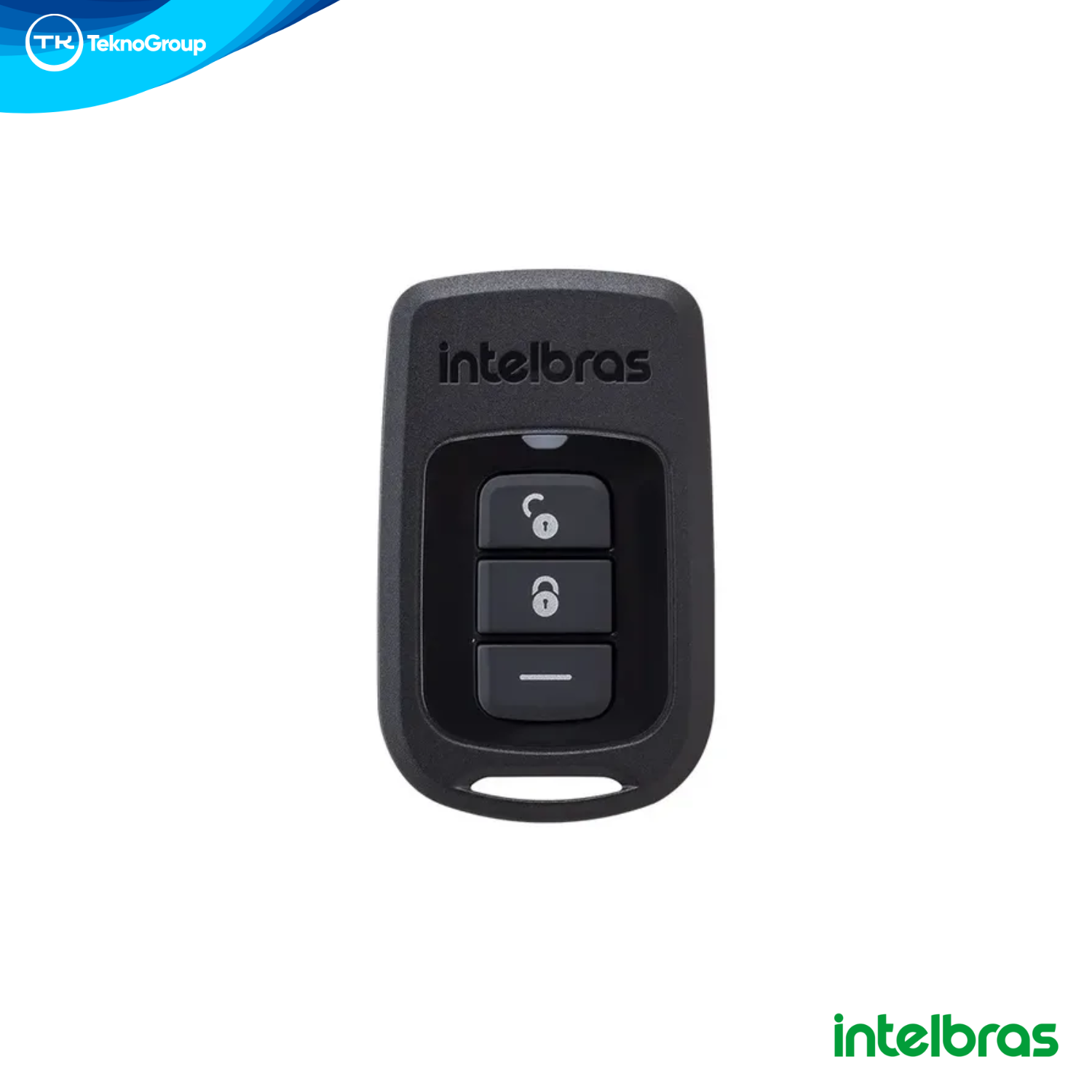 Control Remoto Inalámbrico Intelbras con Cifrado de Transmisión y Antibloqueo de Teclas - Comunicación Bidireccional, Indicador LED y Llavero