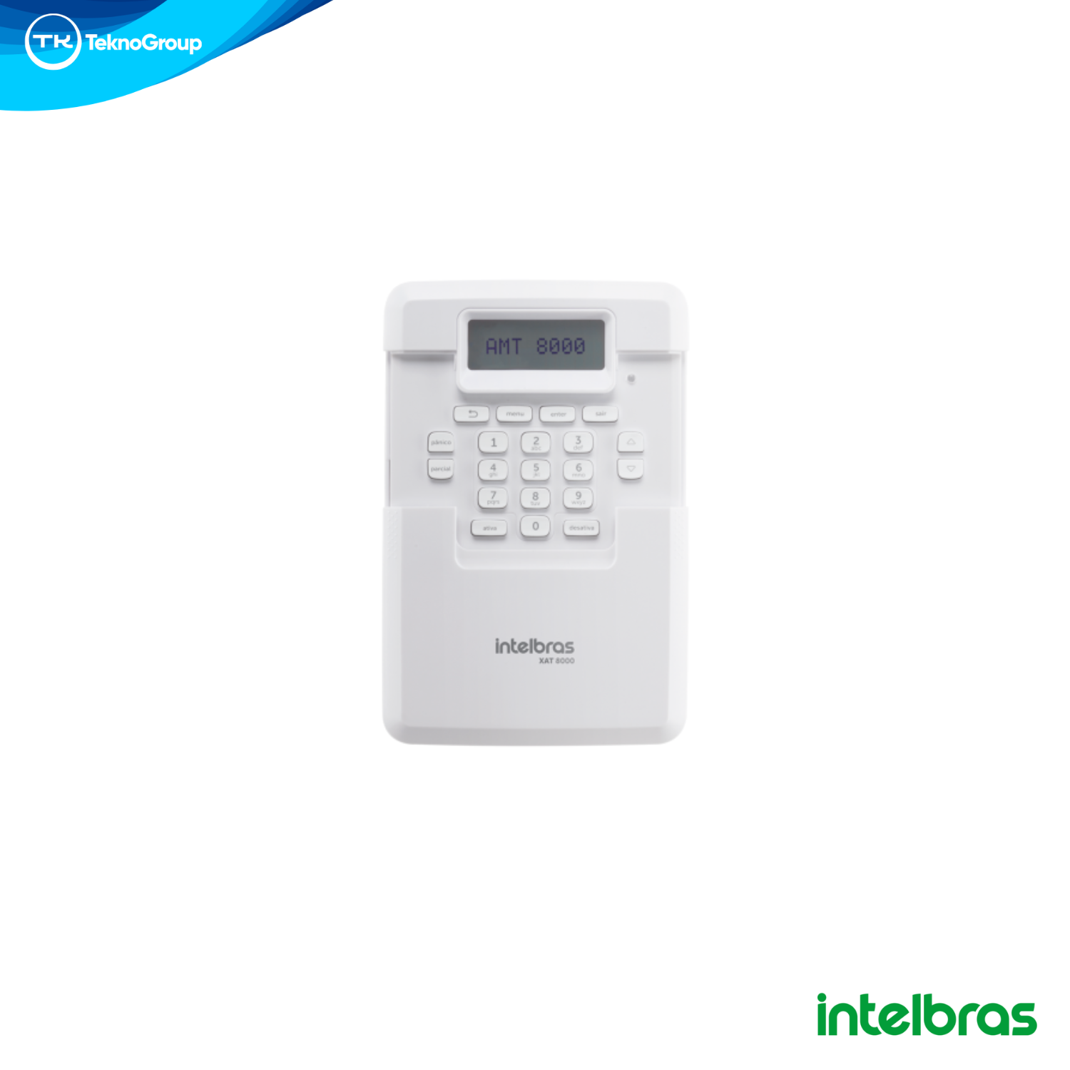 Teclado LCD Inalámbrico Intelbras Serie 8000 - Comunicación Cifrada, Pantalla LCD, Baterías Incluidas, Doble Tamper y Antijamming