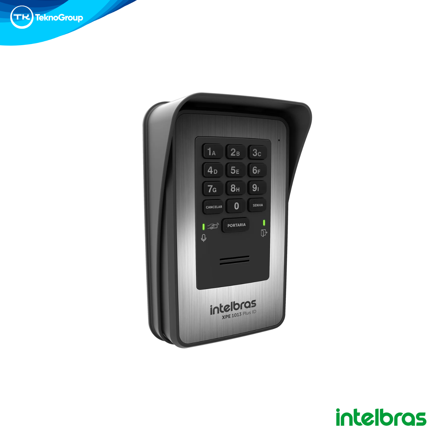 Portero Eléctrico con Teclado y RFID Intelbras - Apertura por Clave, 2 Relés, 2 Entradas, Alimentación 12V/220V y Centrales CP