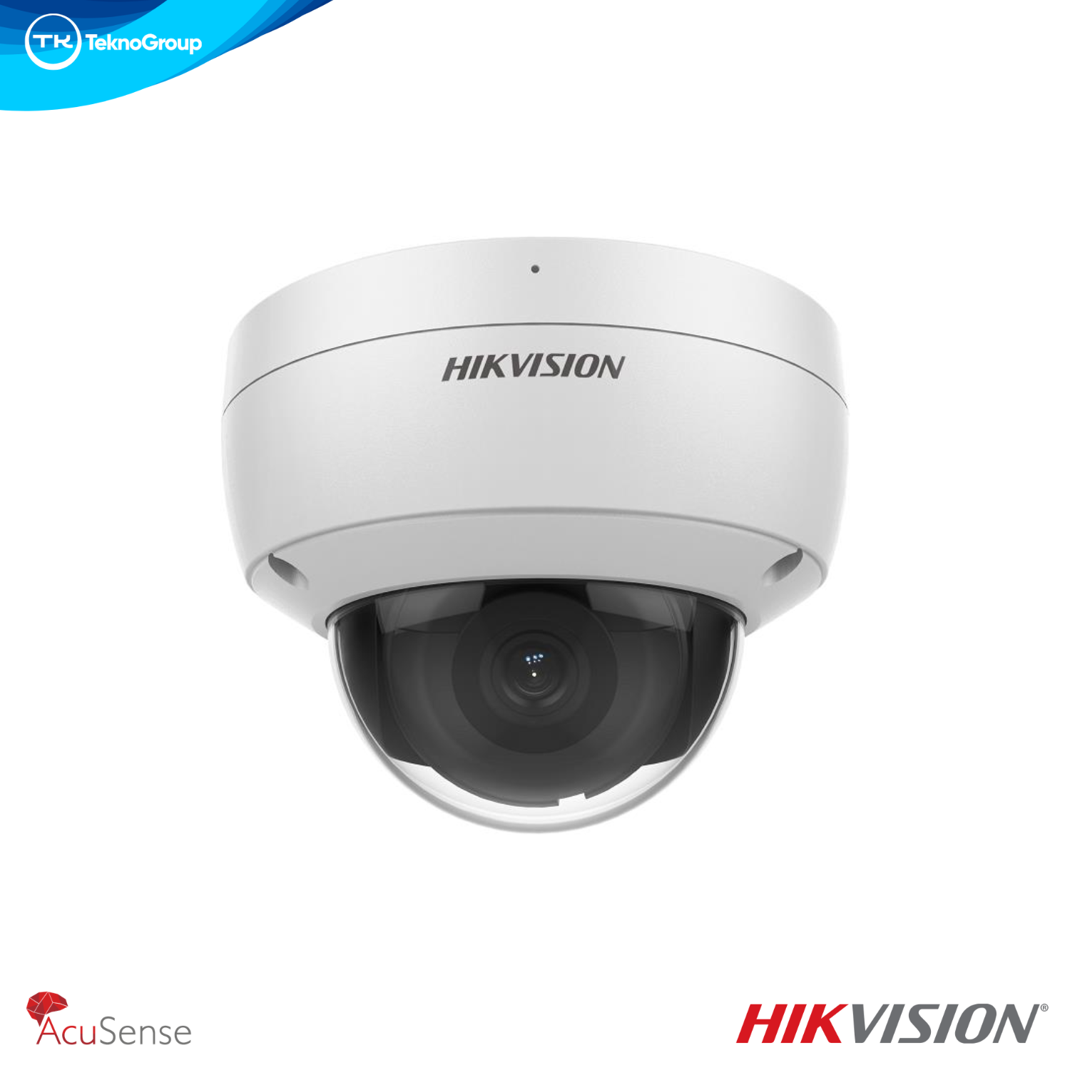 Cámara IP Domo 4MP Hikvision DS-2CD2143G2-IU 2.8mm - Acusense, IR 30m, Micrófono, PoE, MicroSD 512GB, Metálica IP67 IK10