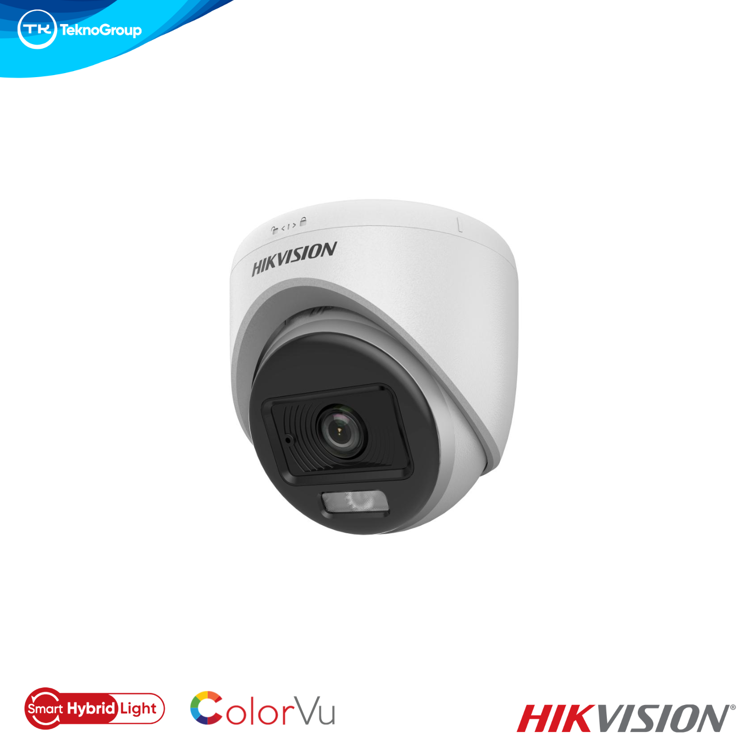 Cámara Domo 2MP Hikvision DS-2CE70DF0T-LMFS 2.8mm - ColorVu Hybrid Light 20m, Audio Coaxial, 4 en 1, Metálica IP67