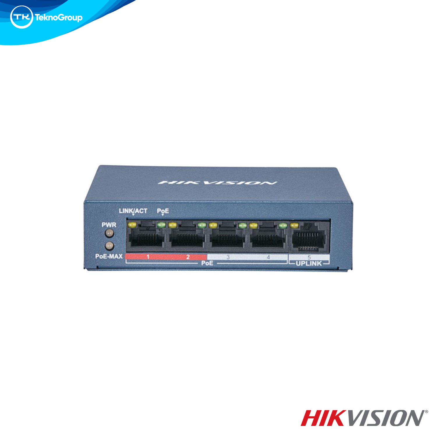 Switch PoE No Administrable Hikvision DS-3E0105P-E(B) - 4 Puertos PoE, 1 Uplink, Fast Ethernet, 300M, 60W