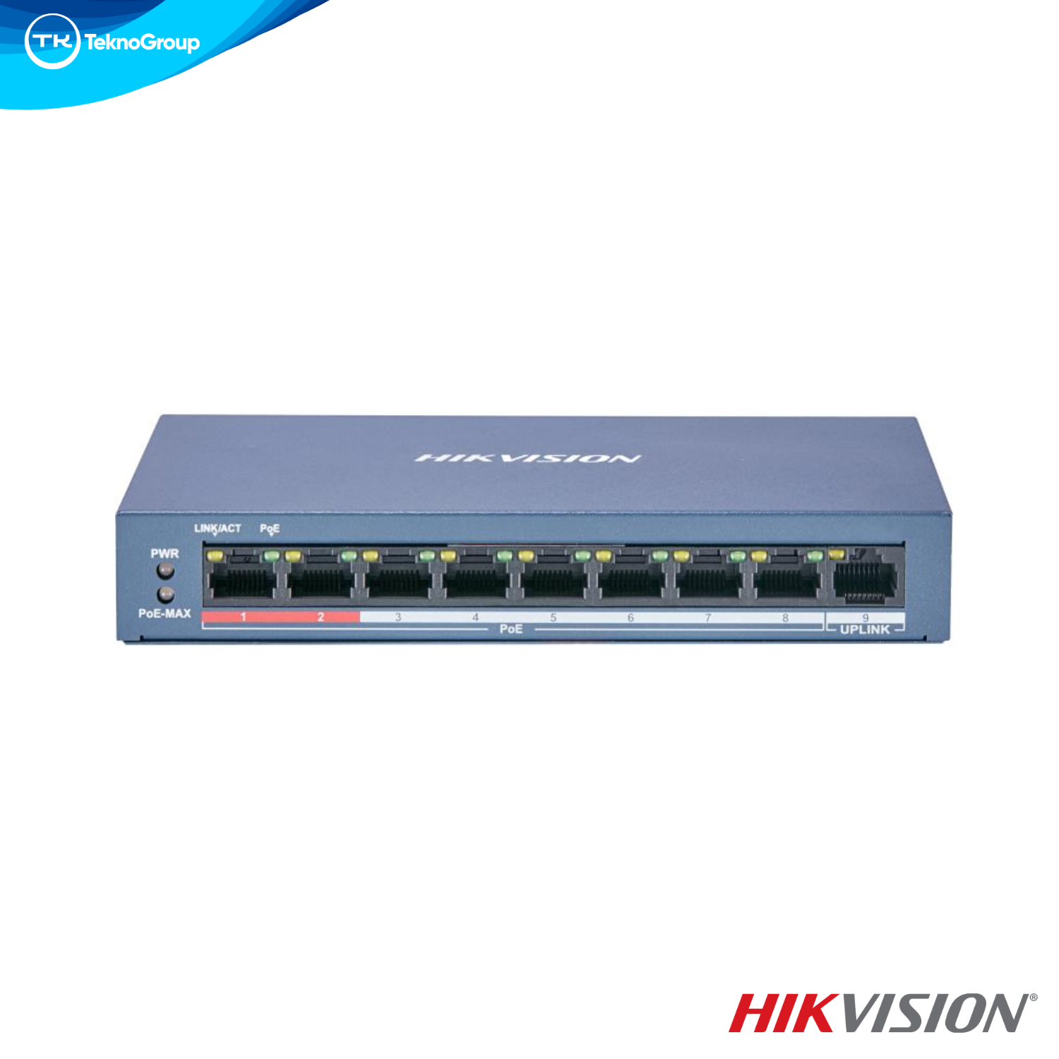 Switch PoE No Administrable Hikvision DS-3E0109P-E/M(B) - 8 Puertos PoE, 1 Uplink, Fast Ethernet, 300M