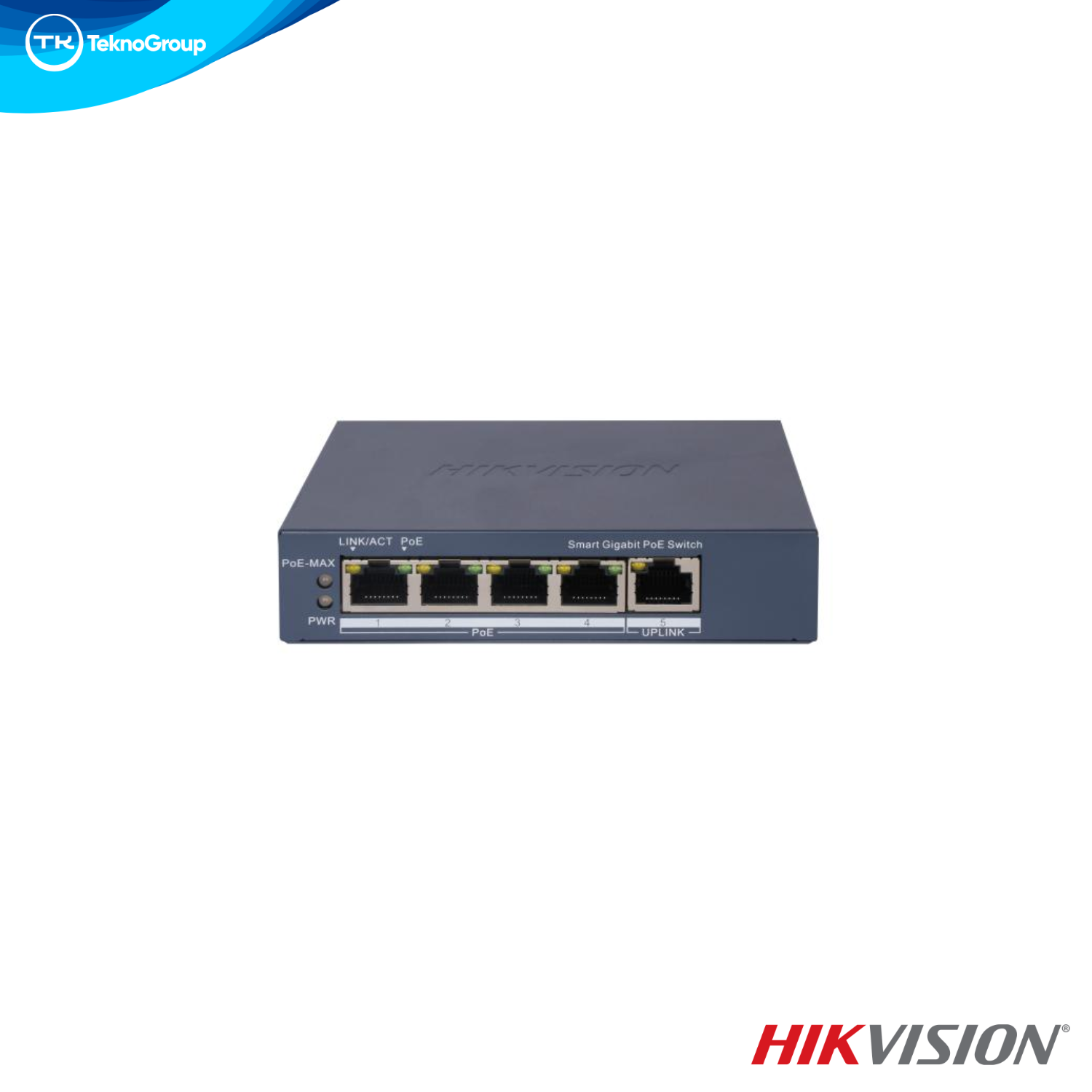 Switch PoE Administrable Gigabit Hikvision DS-3E1505P-EI - 4 Puertos PoE, 1 Uplink, 300M, 60W