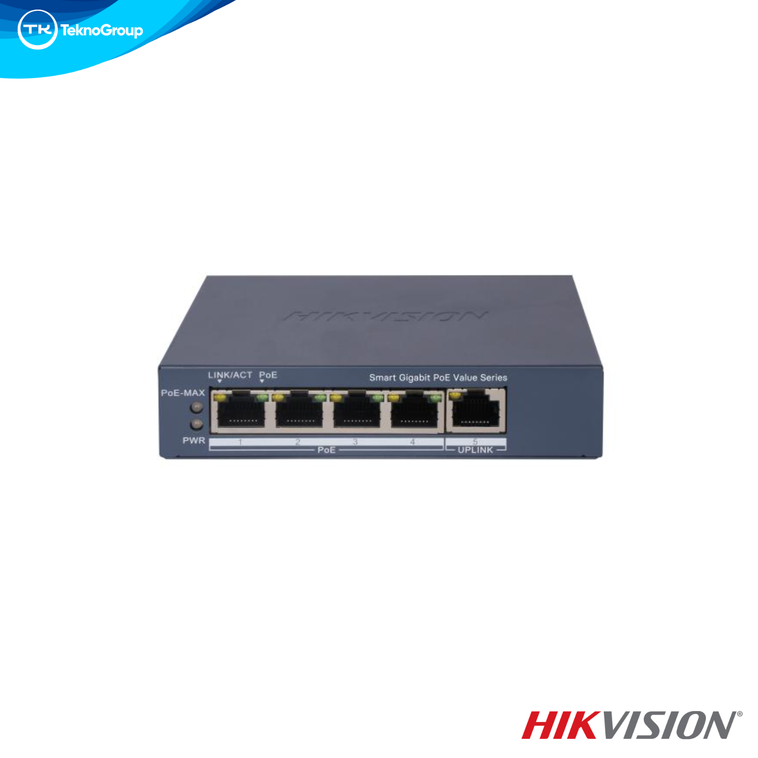 Switch PoE Administrable Gigabit Hikvision DS-3E1505P-EI/M - 4 Puertos PoE, 1 Uplink, 300M, Gestión Inteligente