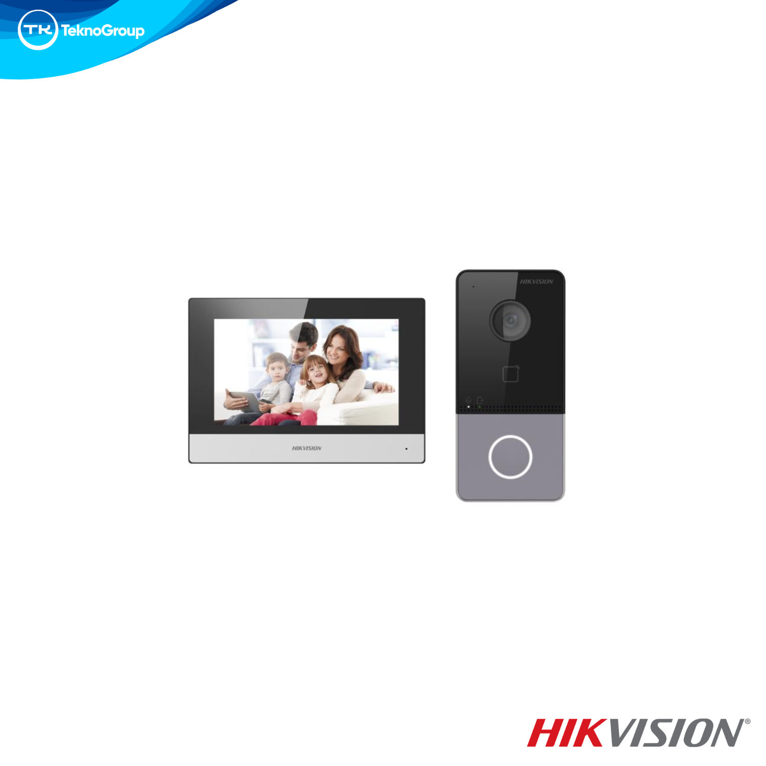 Kit de Videoportero IP Hikvision DS-KIS603-P-C - Frente DS-KV6113-WPE1, Pantalla 7" DS-KH6320-WTE1, Wi-Fi, PoE, IP65