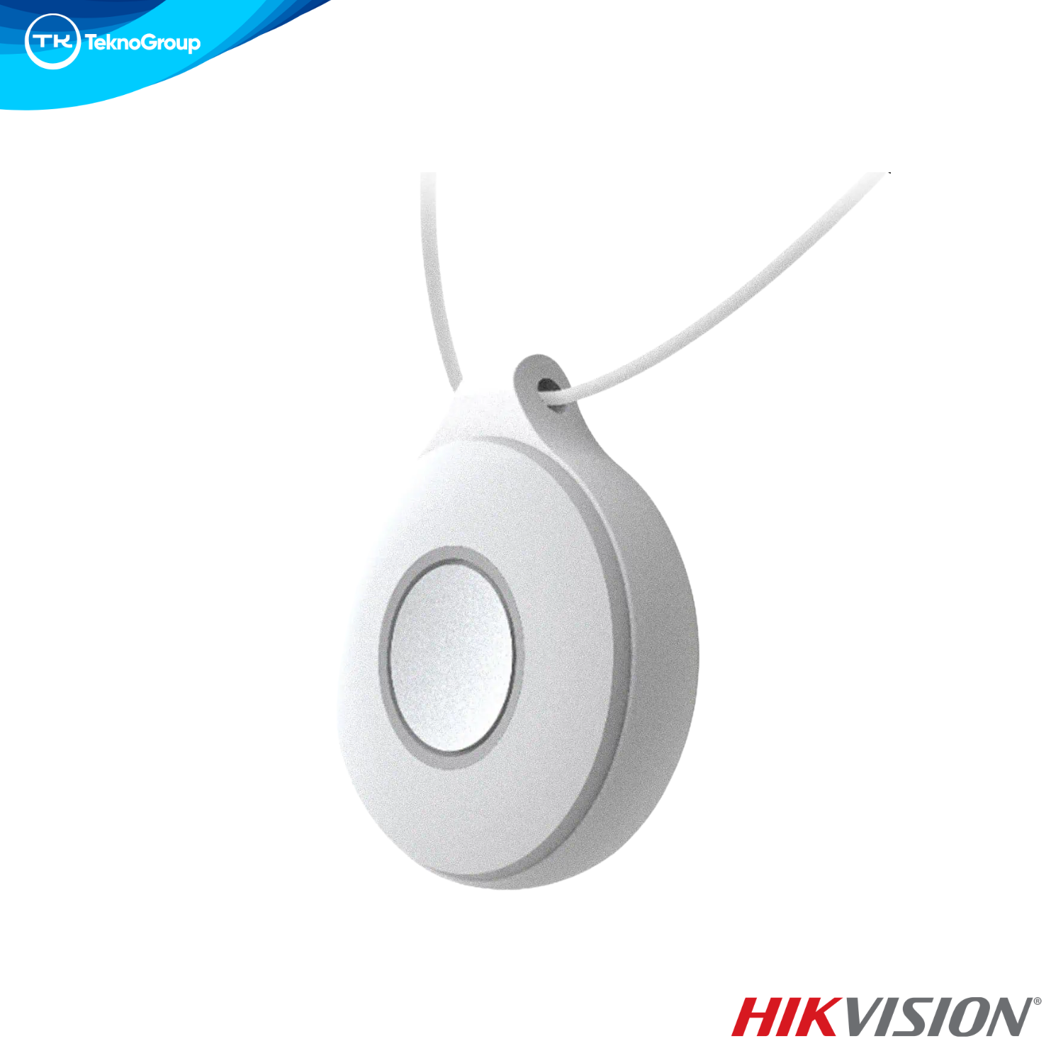 Botón de Pánico Inalámbrico Hikvision AX PRO DS-PDEBP1-EG2-WB(O-STD) - Emergencia RF 433MHz, 1000m, IP66, Batería 3 Años