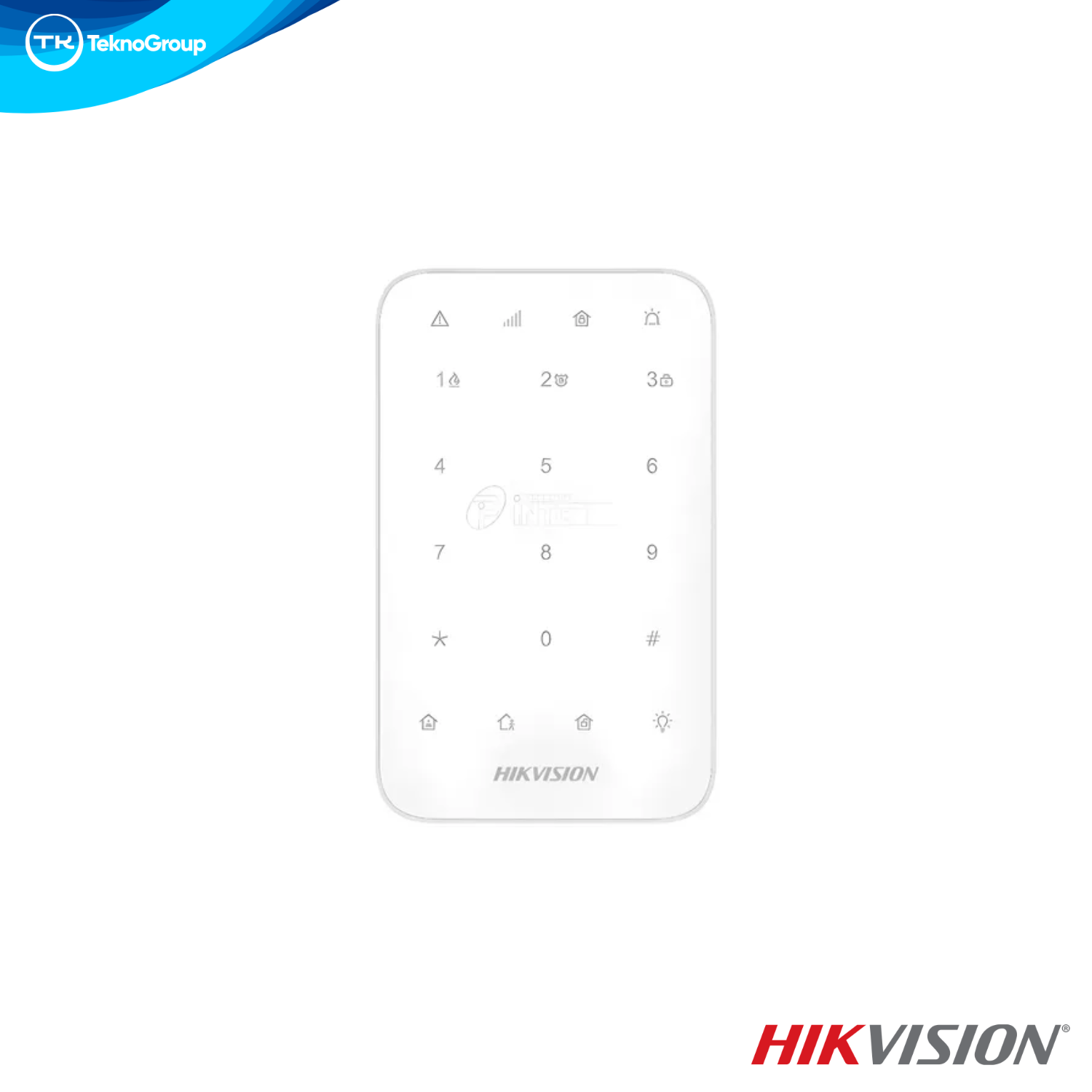 Teclado LED Inalámbrico Hikvision DS-PK1-E-WB - 433 MHz, Táctil Retroiluminado, Botones de Emergencia, AX Pro