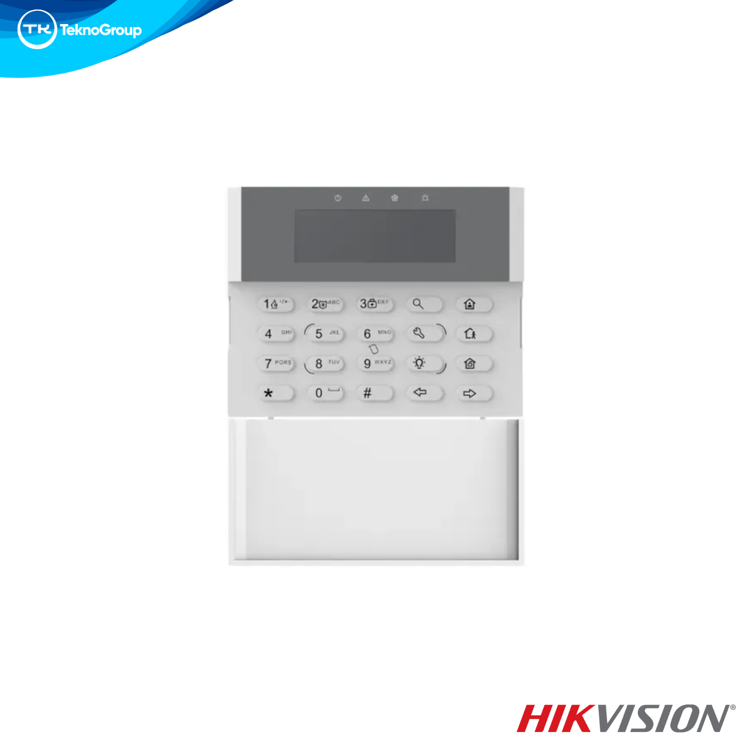 Teclado LCD Cableado con Lector RFID Hikvision DS-PK1-LRT-HWB - AX Pro, Retroiluminación, Control de Alarma