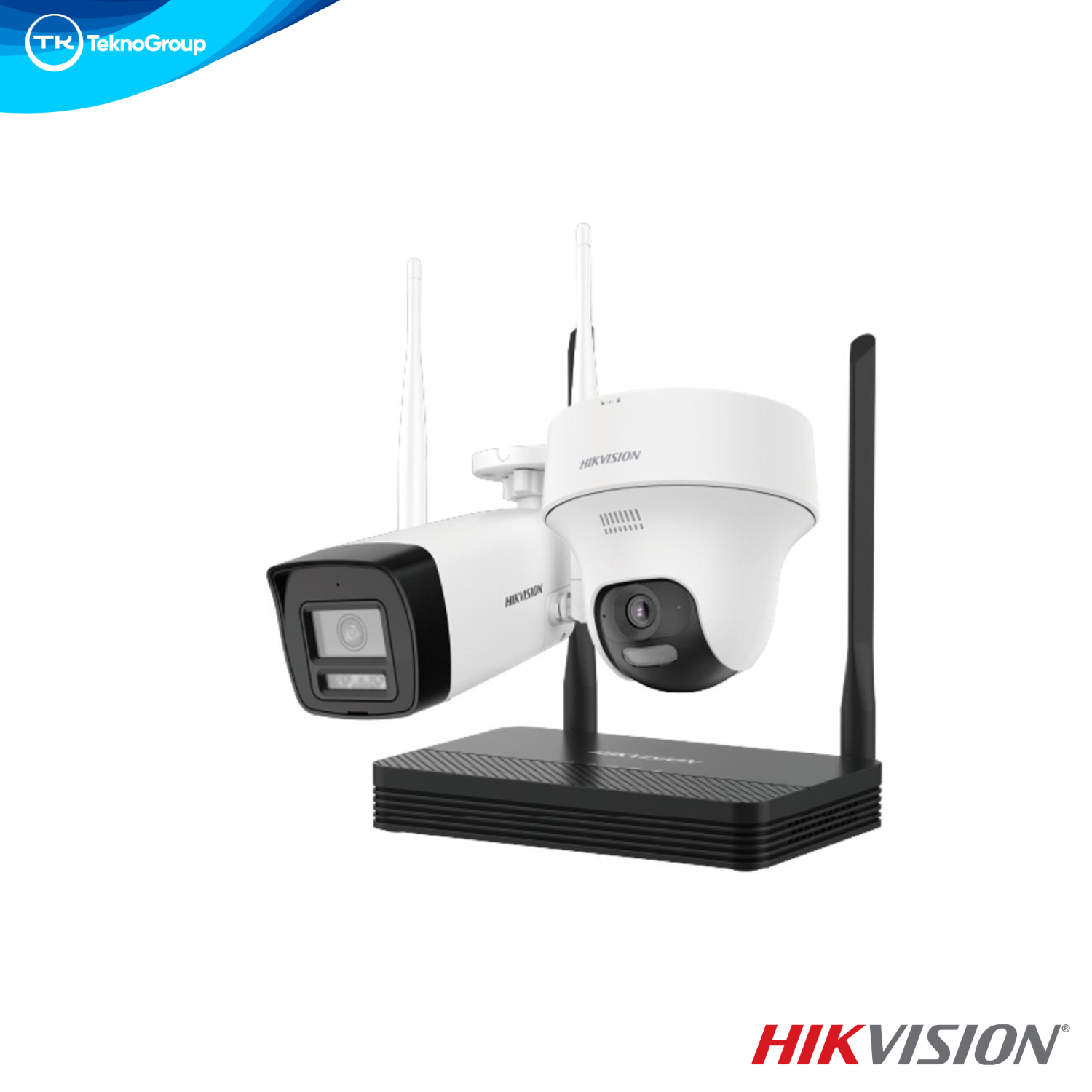 Kit de Videovigilancia EasyLink Wi-Fi 4 Canales Hikvision NKS422W02H - 1 Bullet 2MP, 1 Domo 2MP, Audio 2 Vías