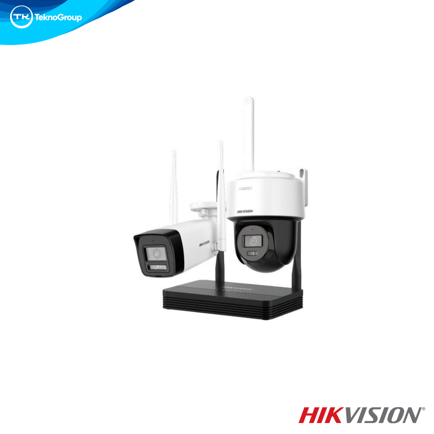 Kit de Videovigilancia EasyLink Wi-Fi 4 Canales Hikvision NKS422W03H - 1 Bullet 2MP, 1 Domo PTZ 2MP, Audio 2 Vías