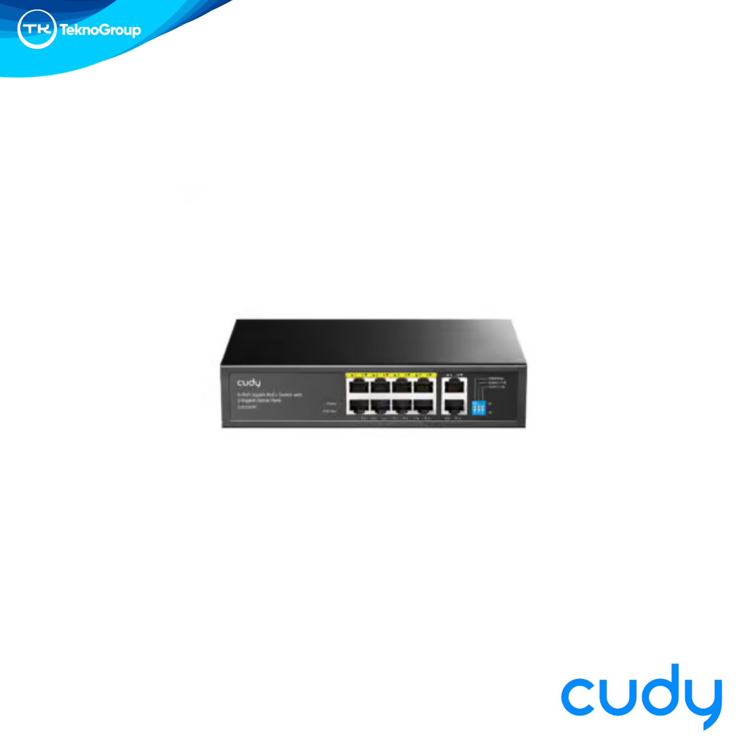 Switch Gigabit PoE+ Cudy GS1010P Metálico - 8 PoE+ 120W (30W/puerto), 2 Uplink RJ45, DIP Switch, Fanless Escritorio