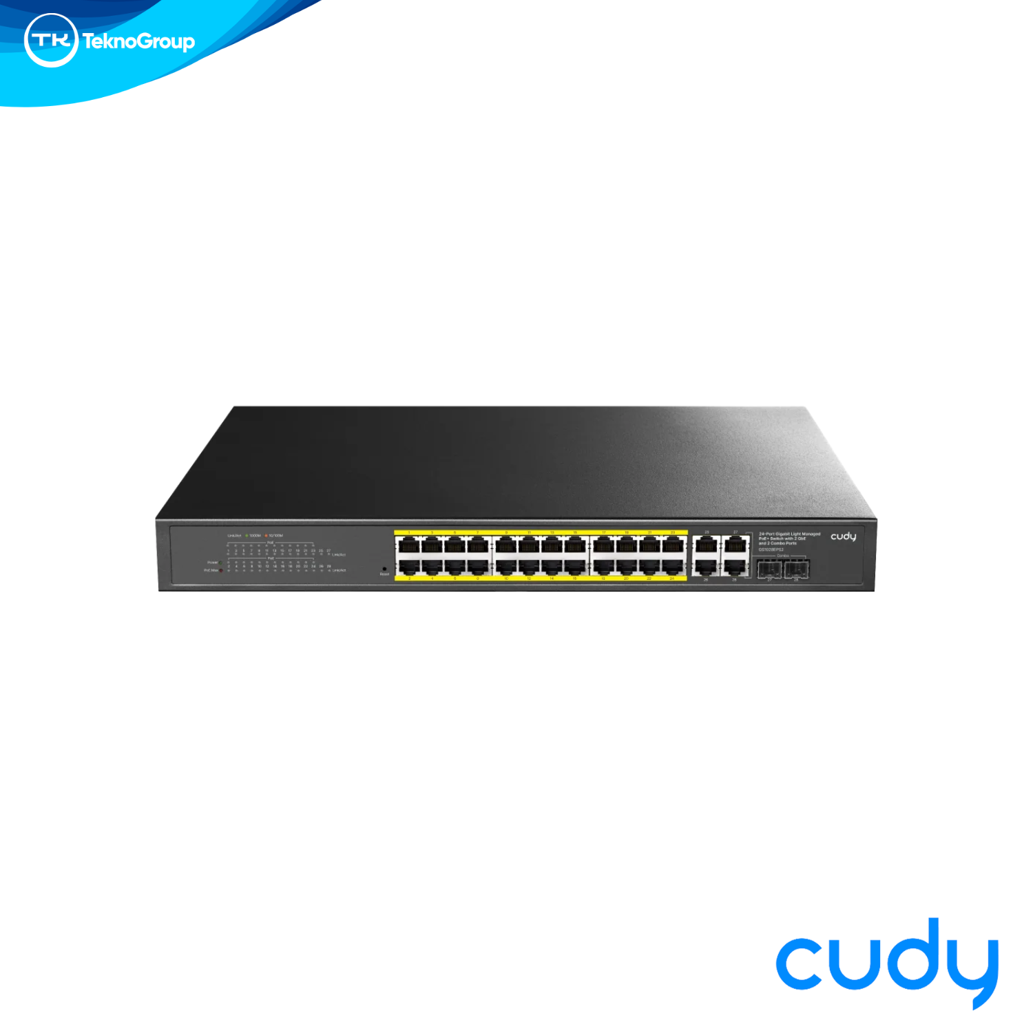 Switch Smart Administrable PoE+ Gigabit Cudy GS1028EPS2 - 24 PoE+ 300W, 2 Uplink RJ45, 2 Combo SFP, DIP Switch, Rack 1U