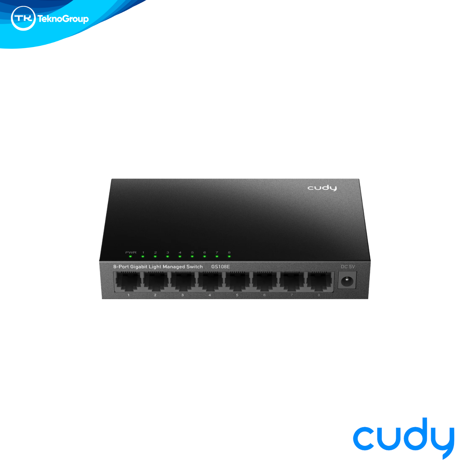 Switch Smart Administrable Cudy GS108E Gigabit - 8 Puertos RJ45 1000Mbps, QoS, VLAN, LAG, DIP Switch, Fanless Metálico