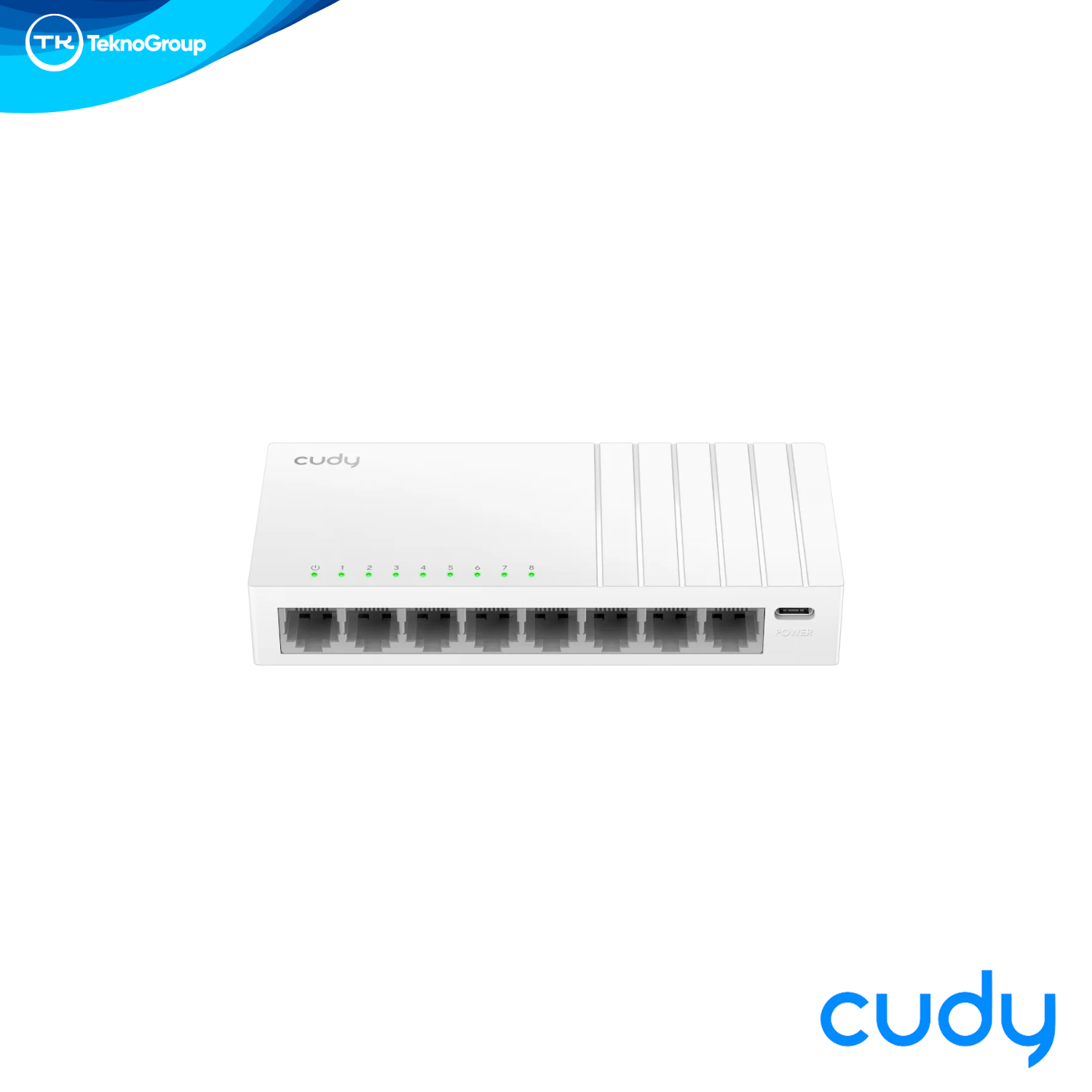 Switch Gigabit 8 Puertos Cudy GS108U Alimentado USB-C - 8 RJ45 1000Mbps, 16Gbps, Fanless Silencioso, Plástico y Pared