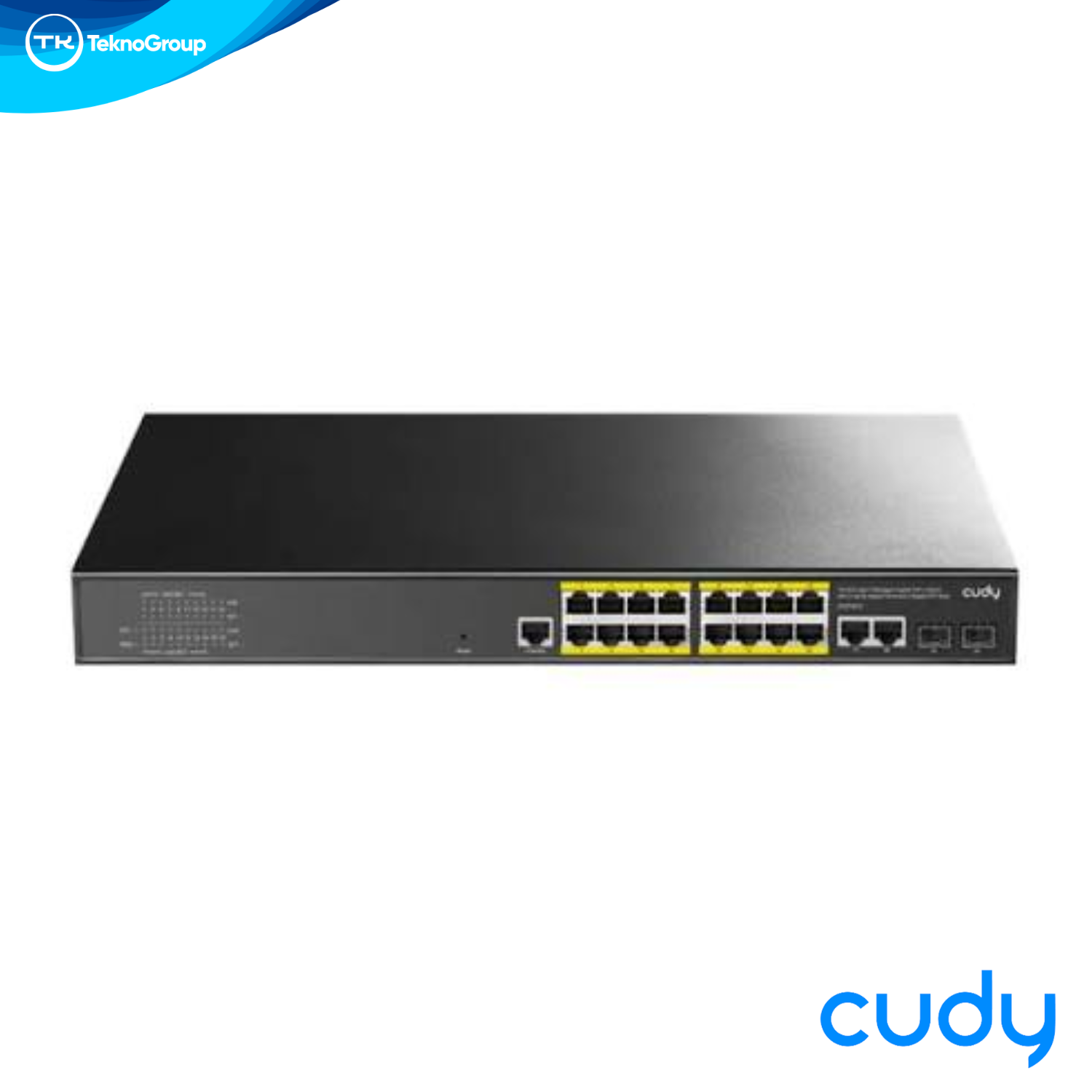 Switch Administrable L2 PoE+ Gigabit Cudy GS2018PS2-200W - 16 PoE+ 200W, 2 Uplink RJ45, 2 SFP 1.25G, Consola y Rack 1U