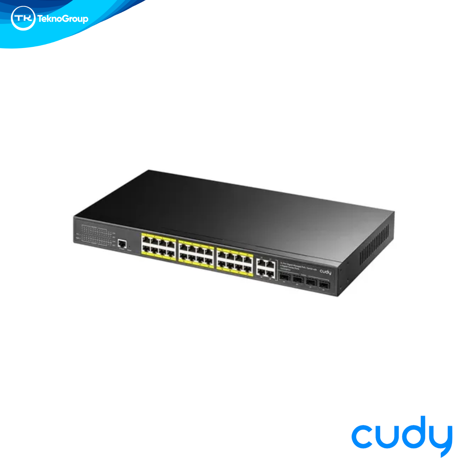 Switch Administrable L2 PoE+ Gigabit Cudy GS2028PS4-300W - 24 PoE+ 300W, 2 Uplink RJ45, 2 Combo SFP, Consola, Rack 1U