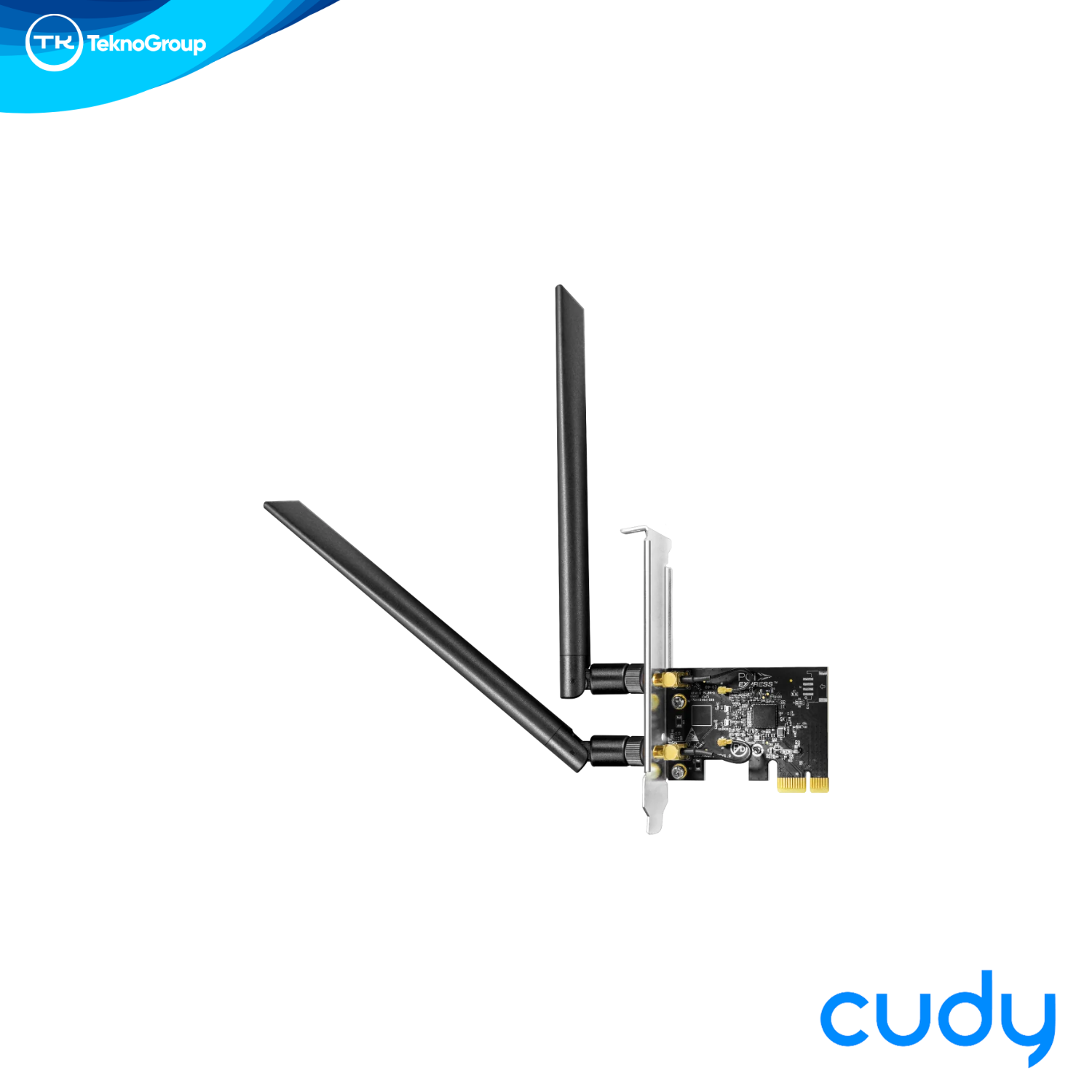 Placa de Red PCIe Wi-Fi AC1300 Doble Banda Cudy WE1300 - 867Mbps 5GHz, 2 Antenas 5dBi, MU-MIMO y Brackets Low/Std