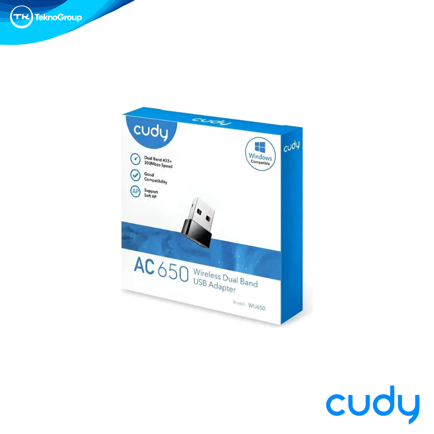 Adaptador USB Wi-Fi AC650 Doble Banda Cudy WU650 Nano - 433Mbps 5GHz + 200Mbps 2.4GHz, Antena Interna y Plug & Play